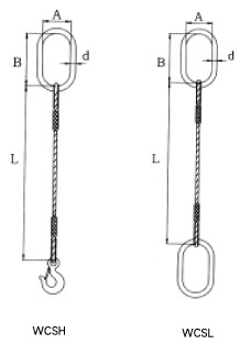 Single leg Hand Spliced Steel Wirerope